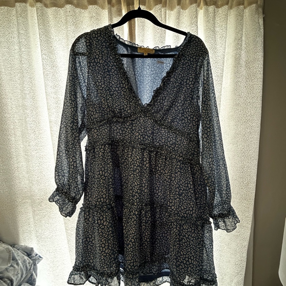 Rebellion Fashion Blue Leopard Print Dress